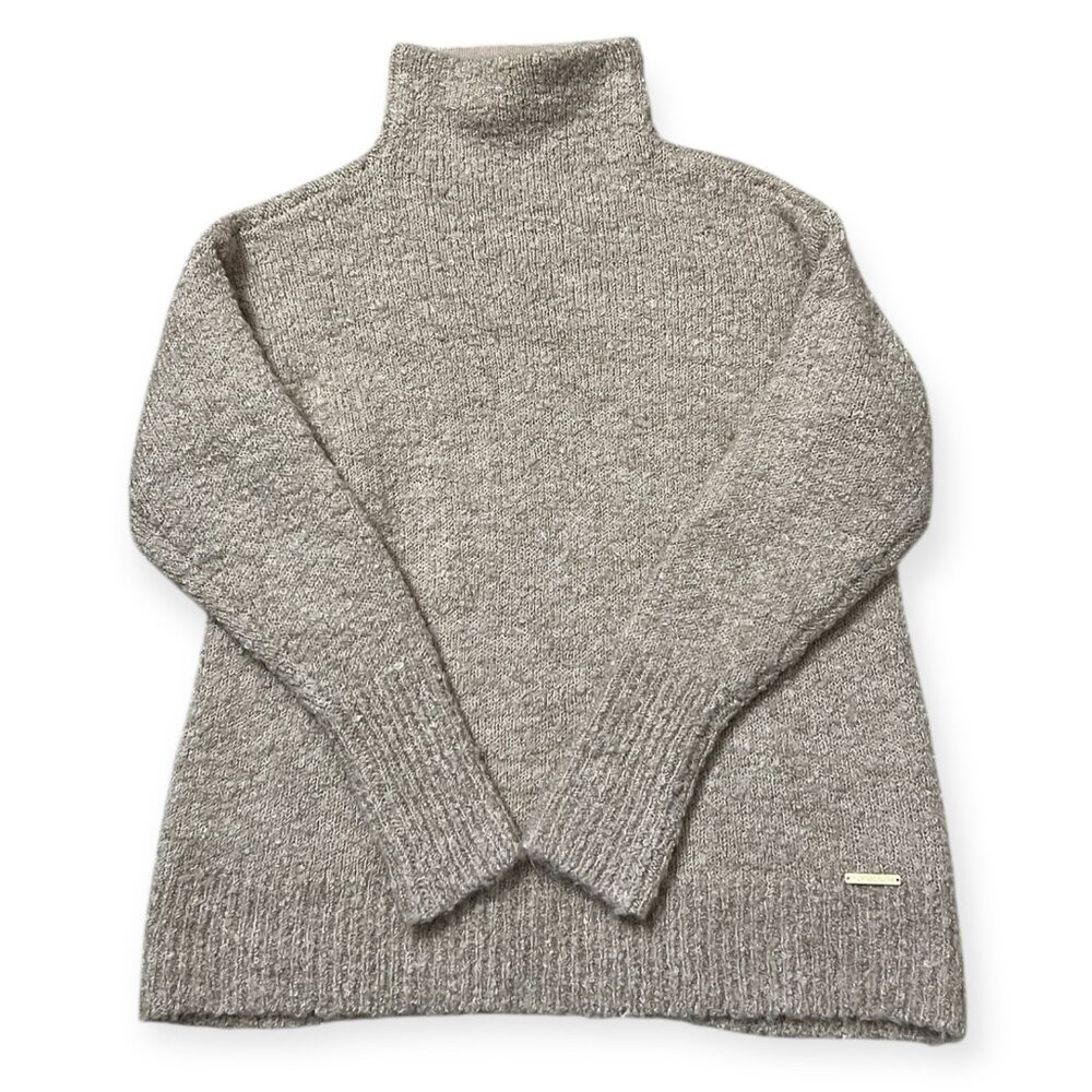 Michael Kors Women’s Beige Turtleneck Sweater Size S Soft Knit Acrylic Wool Blen